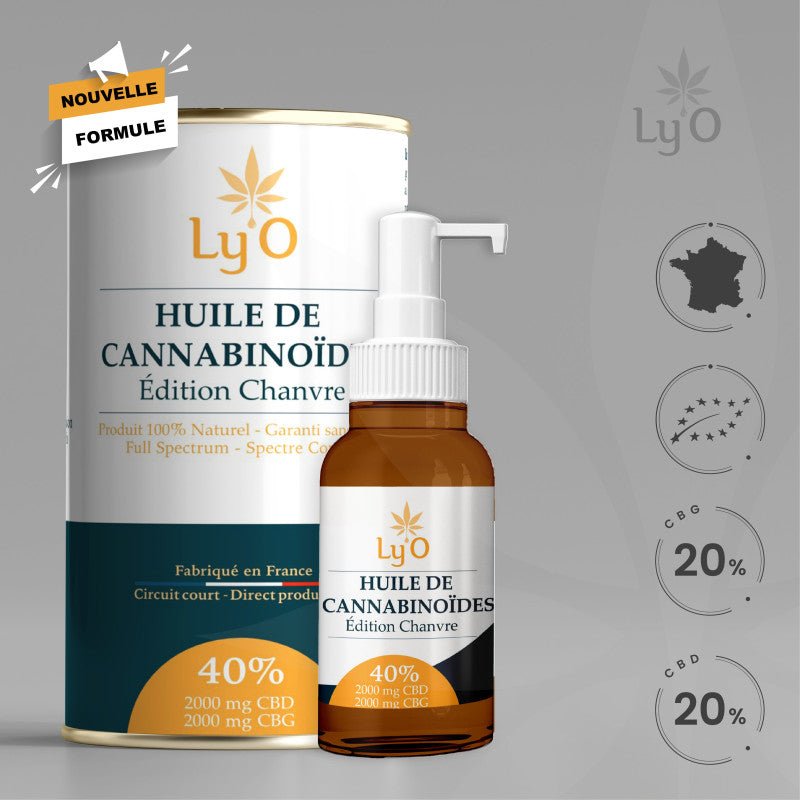 Huile De Cannabinoïdes 40 % BIO : 20 % CBD & 20 % CBG Full Spectrum - goobio - and - zen