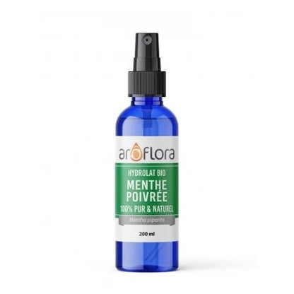 Hydrolat BIO (AB) de Menthe poivrée 100% pur et naturel, 200 ml - 6 en stock) - goobio-and-zen