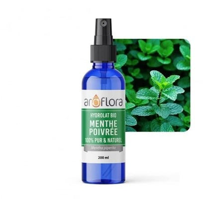 Hydrolat BIO (AB) de Menthe poivrée 100% pur et naturel, 200 ml - 6 en stock) - goobio-and-zen