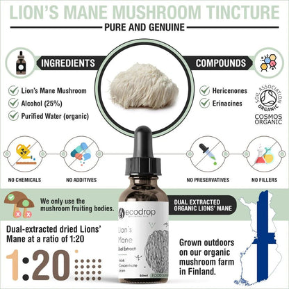 Champignon crinière de lion bio ‎50 ml - goobio-and-zen