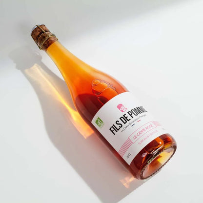 Cidre Bio Rosé - Infusé Fleurs de Sureau & Hibiscus - Cuvée La Coquette (33 cl ou 75 cl) - goobio-and-zen