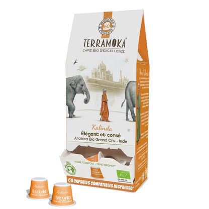 TERRAMOKA 15 ou 60 capsules - Kalindia - Compatibles Nespresso - goobio-and-zen