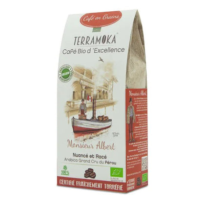 TERRAMOKA Café BIO en grains 200 g ou 1 kg - Albert - goobio-and-zen