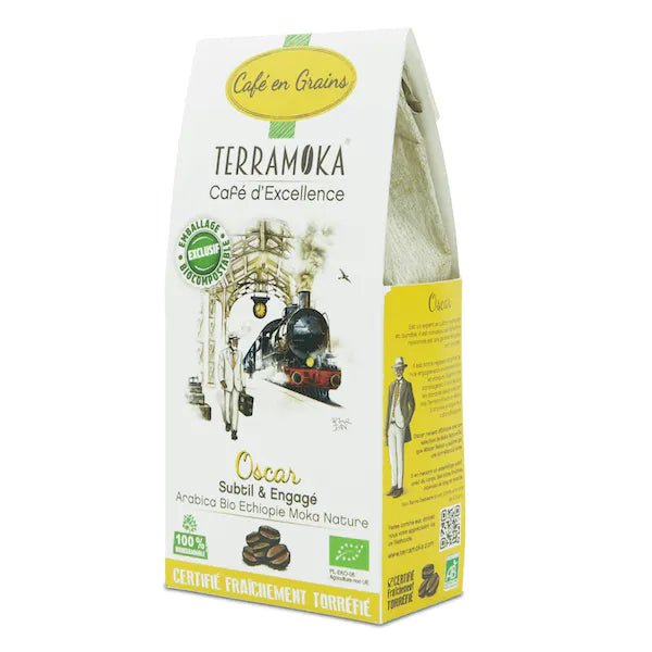 TERRAMOKA Café BIO en grains Oscar - 1 kg ou 200 g - goobio-and-zen