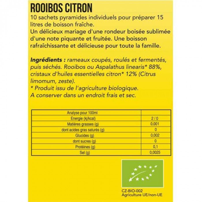 Thé Glacé - Roobios Citron - 10 sachets - goobio-and-zen